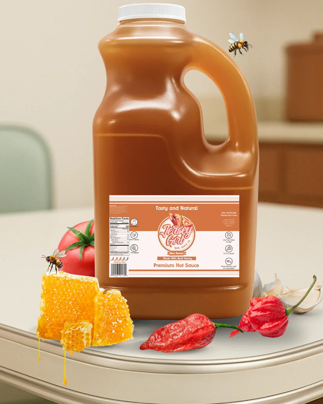 Bee Sweet Honey Hot Sauce – Ghost Pepper, Wildflower Honey, Naturally Sodium Free