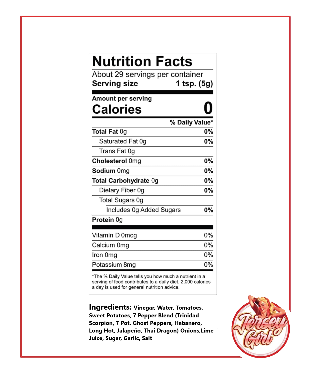 Nutritional Label Sizzlin
